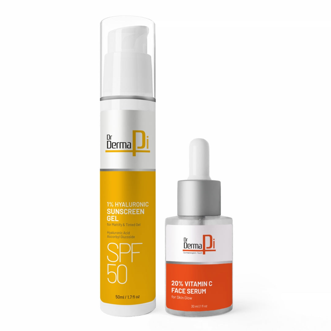Skin Glow Kit with Vitamin C & Sunscreen Gel – Hydrates & Tightens Pores
