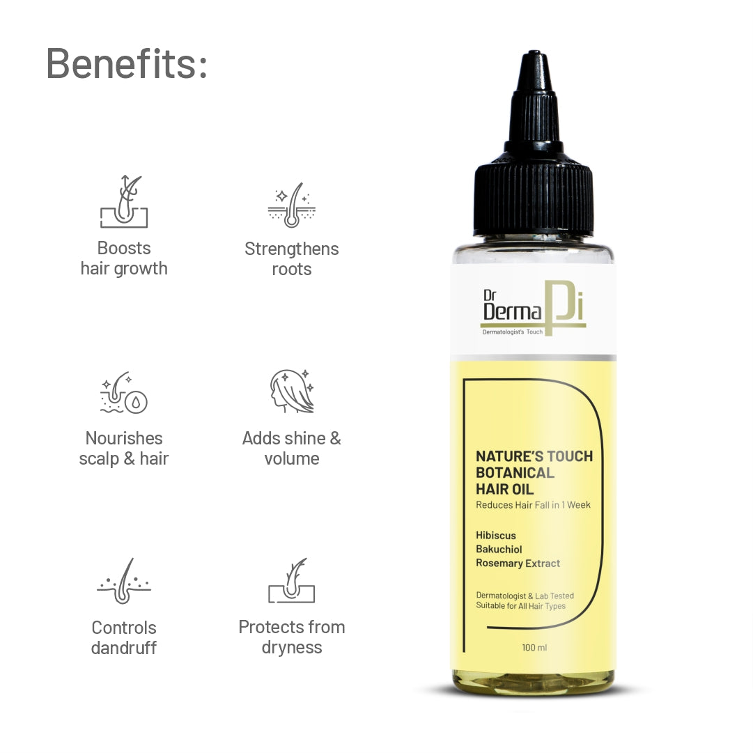 Drdermapi Nature’s Touch Botanical Hair Oil | Hair Growth Oil for Women & Men | Suitable for All Hair Types-100ml